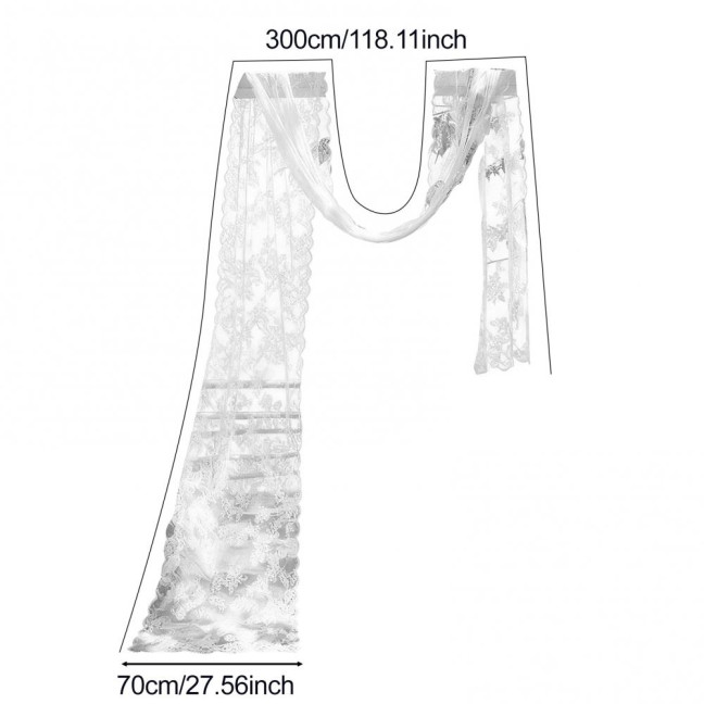 Wedding Arch Draping Fabric White Lace Drapes Sheer Backdrop Curtain for Wedding Ceremony Birthday Party Bridal Shower Decoration