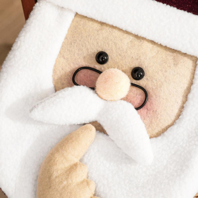 Christmas Santa Wine Bottle Cover Soft Plush Wine Bottle Topper Cute Santa Claus Wine Bottle Bag for Xmas Wedding Birthday Holiday Parties