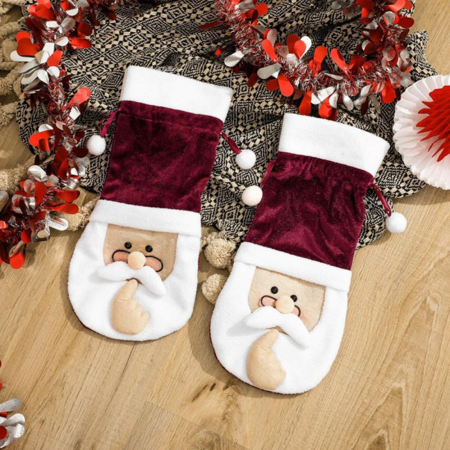 Christmas Santa Wine Bottle Cover Soft Plush Wine Bottle Topper Cute Santa Claus Wine Bottle Bag for Xmas Wedding Birthday Holiday Parties