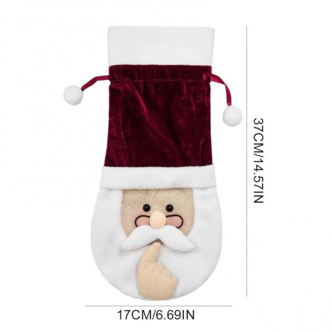 Christmas Santa Wine Bottle Cover Soft Plush Wine Bottle Topper Cute Santa Claus Wine Bottle Bag for Xmas Wedding Birthday Holiday Parties