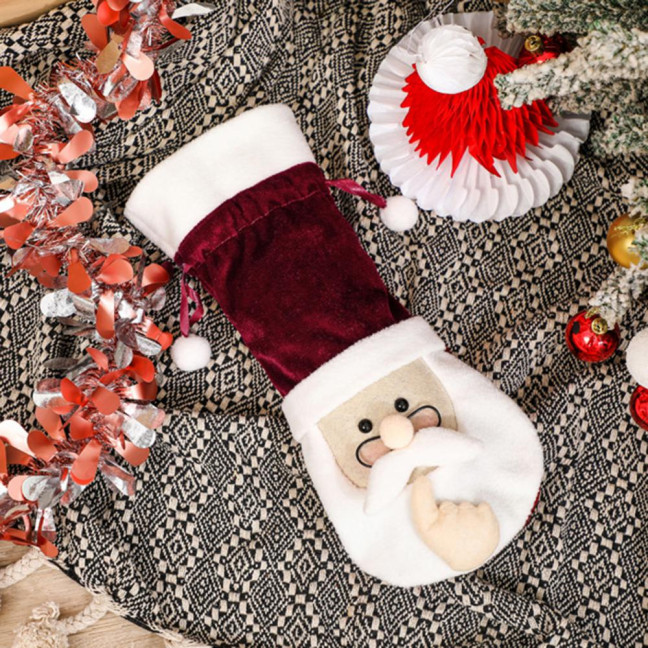 Christmas Santa Wine Bottle Cover Soft Plush Wine Bottle Topper Cute Santa Claus Wine Bottle Bag for Xmas Wedding Birthday Holiday Parties