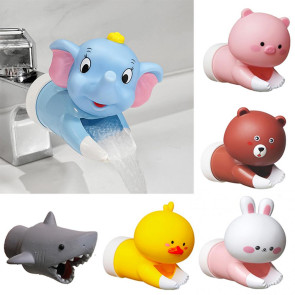 Kids Faucet Extender Cartoon Duck Shark Elephant Shape Splash-proof Faucet Extender Bathroom Gadget 