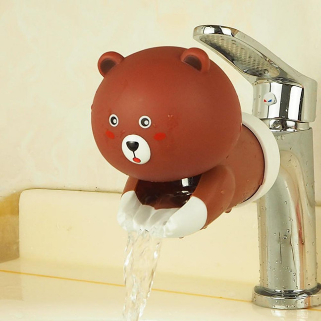 Kids Faucet Extender Cartoon Duck Shark Elephant Shape Splash-proof Faucet Extender Bathroom Gadget 