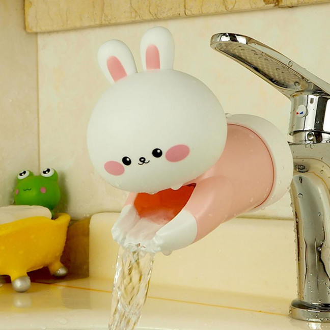 Kids Faucet Extender Cartoon Duck Shark Elephant Shape Splash-proof Faucet Extender Bathroom Gadget 