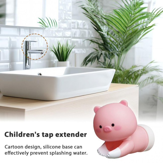 Kids Faucet Extender Cartoon Duck Shark Elephant Shape Splash-proof Faucet Extender Bathroom Gadget 