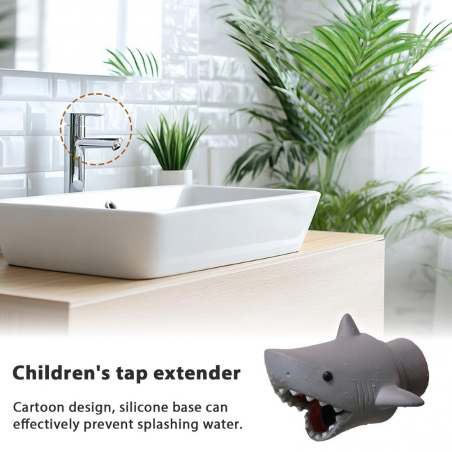 Kids Faucet Extender Cartoon Duck Shark Elephant Shape Splash-proof Faucet Extender Bathroom Gadget 