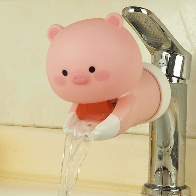 Kids Faucet Extender Cartoon Duck Shark Elephant Shape Splash-proof Faucet Extender Bathroom Gadget 