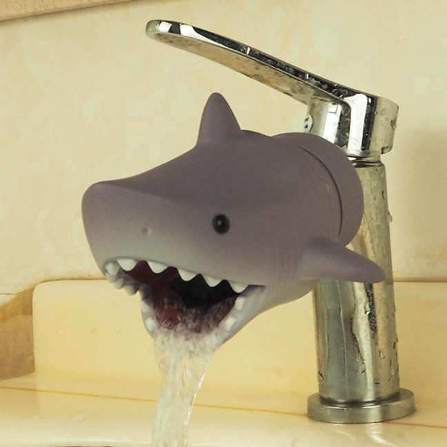 Kids Faucet Extender Cartoon Duck Shark Elephant Shape Splash-proof Faucet Extender Bathroom Gadget 