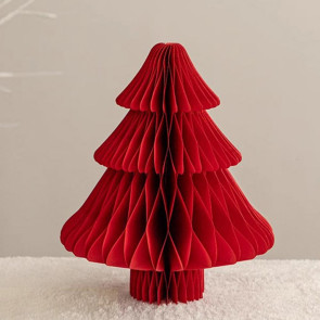 Honeycomb Paper Christmas Tree 3D Foldable Accordion Xmas Tree Winter Tabletop Centerpiece for Holiday Dinner Table Indoor Home Decor