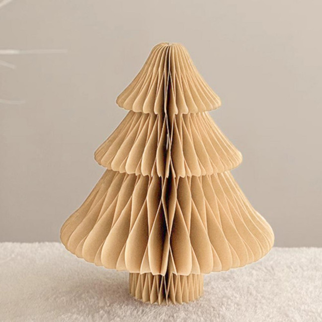 Honeycomb Paper Christmas Tree 3D Foldable Accordion Xmas Tree Winter Tabletop Centerpiece for Holiday Dinner Table Indoor Home Decor