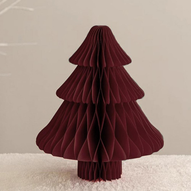 Honeycomb Paper Christmas Tree 3D Foldable Accordion Xmas Tree Winter Tabletop Centerpiece for Holiday Dinner Table Indoor Home Decor