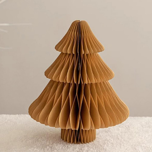 Honeycomb Paper Christmas Tree 3D Foldable Accordion Xmas Tree Winter Tabletop Centerpiece for Holiday Dinner Table Indoor Home Decor