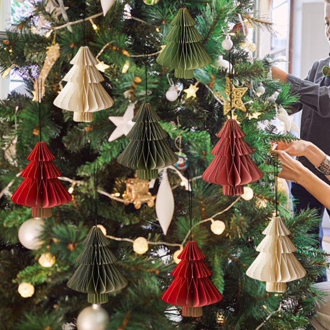 Christmas Paper Honeycomb Ornaments 3D Mini Glitter Edge Honeycomb Tree Ornament Vintage Hanging Paper Lantern for Xmas Tree Home New Year Decor Christmas Paper Honeycomb Ornaments 3D Mini Glitter Edge Honeycomb Tree Ornament Vintage Hanging Paper Lantern for Xmas Tree Home New Year Decor