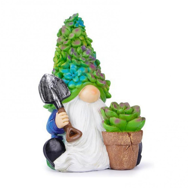 Succulents Hat Gnome Statue Flowerpot Gardening Dwarf Figurine Scuplture Indoor Outdoor Garden Home Office Decoration Ornament 