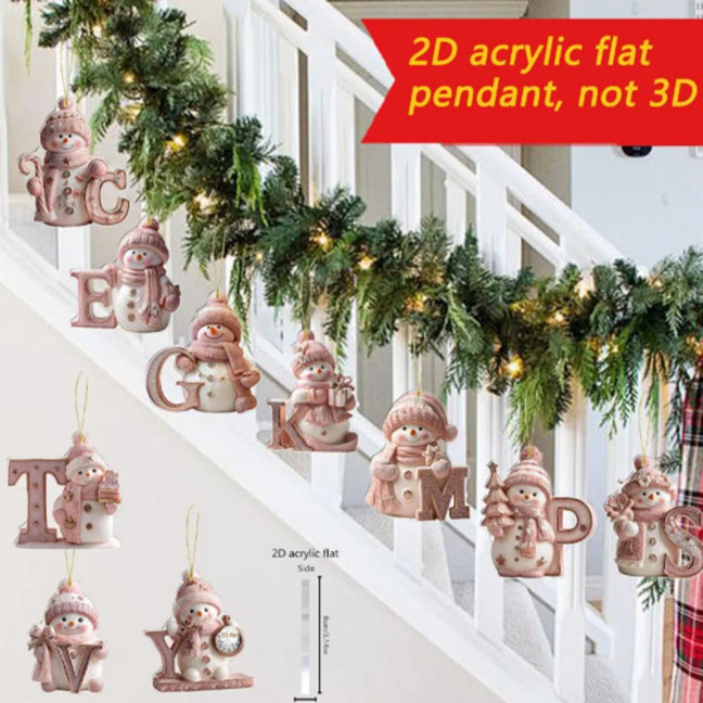 Alphabet Snowman Advent Calendar 2025 26 Days Pink Acrylic Christmas Countdown Ornaments with Letters A to Z Cute Hanging Decor for Tree & Festive Home Gift Alphabet Snowman Advent Calendar 2025 26 Days Pink Acrylic Christmas Countdown Ornaments with Letters A to Z Cute Hanging Decor for Tree & Festive Home Gift