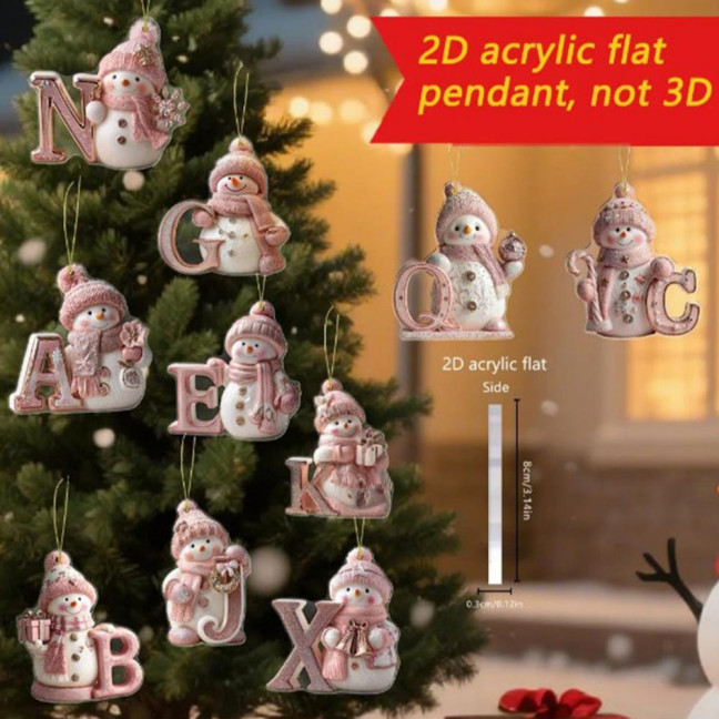 Alphabet Snowman Advent Calendar 2025 26 Days Pink Acrylic Christmas Countdown Ornaments with Letters A to Z Cute Hanging Decor for Tree & Festive Home Gift Alphabet Snowman Advent Calendar 2025 26 Days Pink Acrylic Christmas Countdown Ornaments with Letters A to Z Cute Hanging Decor for Tree & Festive Home Gift