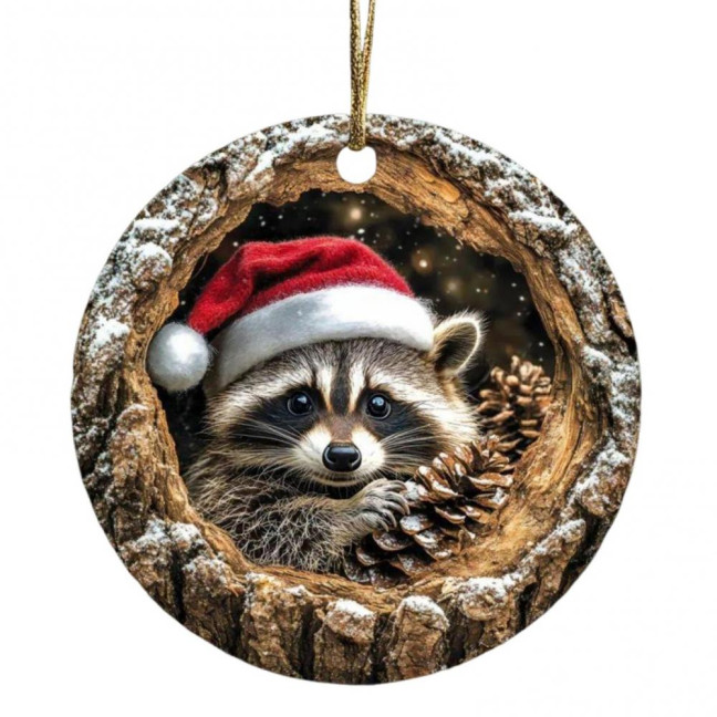 Animal Christmas Ornament 2D Flat Forest Animal Xmas Tree Ornament Acrylic Hanging Woodland Pendant for Garden Tree Home Decor Animal Christmas Ornament 2D Flat Forest Animal Xmas Tree Ornament Acrylic Hanging Woodland Pendant for Garden Tree Home Decor