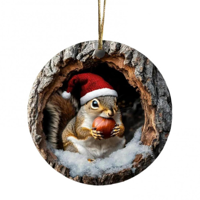 Animal Christmas Ornament 2D Flat Forest Animal Xmas Tree Ornament Acrylic Hanging Woodland Pendant for Garden Tree Home Decor Animal Christmas Ornament 2D Flat Forest Animal Xmas Tree Ornament Acrylic Hanging Woodland Pendant for Garden Tree Home Decor