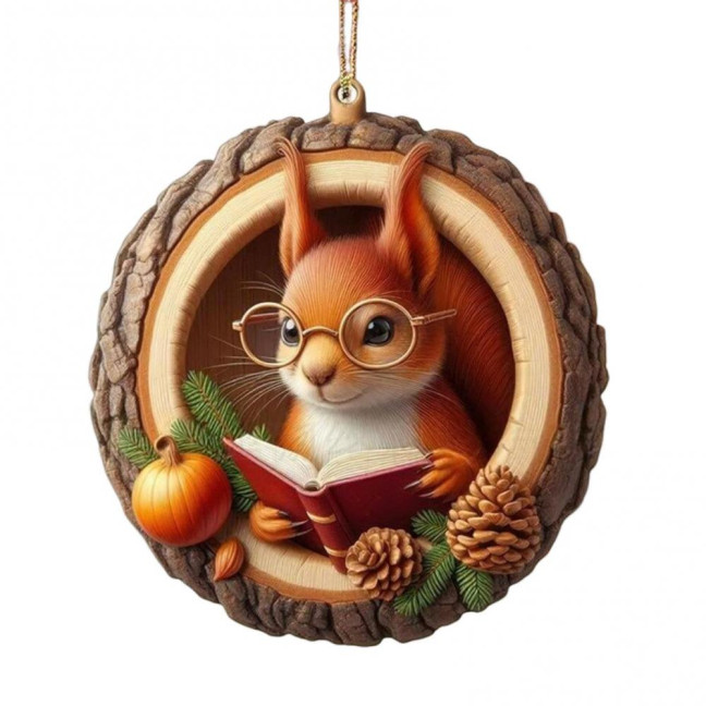 Animal Christmas Ornament 2D Flat Forest Animal Xmas Tree Ornament Acrylic Hanging Woodland Pendant for Garden Tree Home Decor Animal Christmas Ornament 2D Flat Forest Animal Xmas Tree Ornament Acrylic Hanging Woodland Pendant for Garden Tree Home Decor