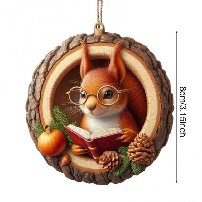 Animal Christmas Ornament 2D Flat Forest Animal Xmas Tree Ornament Acrylic Hanging Woodland Pendant for Garden Tree Home Decor Animal Christmas Ornament 2D Flat Forest Animal Xmas Tree Ornament Acrylic Hanging Woodland Pendant for Garden Tree Home Decor