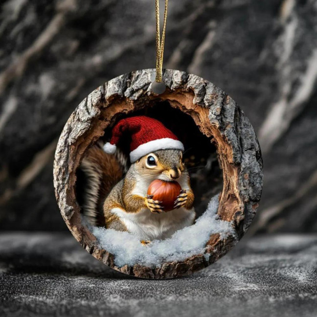 Animal Christmas Ornament 2D Flat Forest Animal Xmas Tree Ornament Acrylic Hanging Woodland Pendant for Garden Tree Home Decor Animal Christmas Ornament 2D Flat Forest Animal Xmas Tree Ornament Acrylic Hanging Woodland Pendant for Garden Tree Home Decor