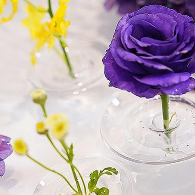 Floating Floral Arrangement Holder Clear Floating Flower Bowl Stem Holder Floating Mini Vase for Bowls Fish Tanks Dining Table Centerpiece