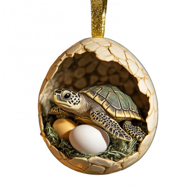 Christmas Ornament Acrylic Animal Egg Tree Pendant 2D Chicken Duck Turtle Eggshell Farm Decorations Holiday Gift for Family Friends Christmas Ornament Acrylic Animal Egg Tree Pendant 2D Chicken Duck Turtle Eggshell Farm Decorations Holiday Gift for Family Friends