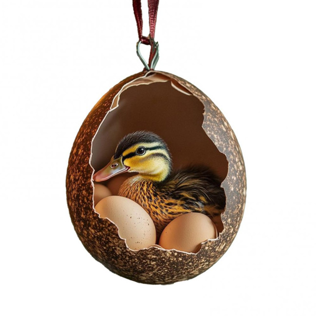Christmas Ornament Acrylic Animal Egg Tree Pendant 2D Chicken Duck Turtle Eggshell Farm Decorations Holiday Gift for Family Friends Christmas Ornament Acrylic Animal Egg Tree Pendant 2D Chicken Duck Turtle Eggshell Farm Decorations Holiday Gift for Family Friends