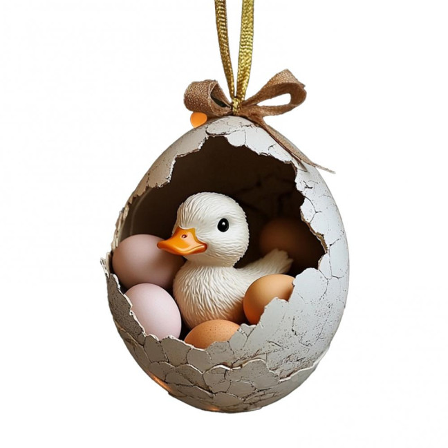Christmas Ornament Acrylic Animal Egg Tree Pendant 2D Chicken Duck Turtle Eggshell Farm Decorations Holiday Gift for Family Friends Christmas Ornament Acrylic Animal Egg Tree Pendant 2D Chicken Duck Turtle Eggshell Farm Decorations Holiday Gift for Family Friends