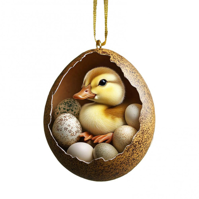 Christmas Ornament Acrylic Animal Egg Tree Pendant 2D Chicken Duck Turtle Eggshell Farm Decorations Holiday Gift for Family Friends Christmas Ornament Acrylic Animal Egg Tree Pendant 2D Chicken Duck Turtle Eggshell Farm Decorations Holiday Gift for Family Friends