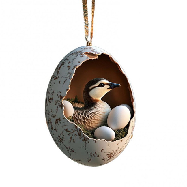 Christmas Ornament Acrylic Animal Egg Tree Pendant 2D Chicken Duck Turtle Eggshell Farm Decorations Holiday Gift for Family Friends Christmas Ornament Acrylic Animal Egg Tree Pendant 2D Chicken Duck Turtle Eggshell Farm Decorations Holiday Gift for Family Friends