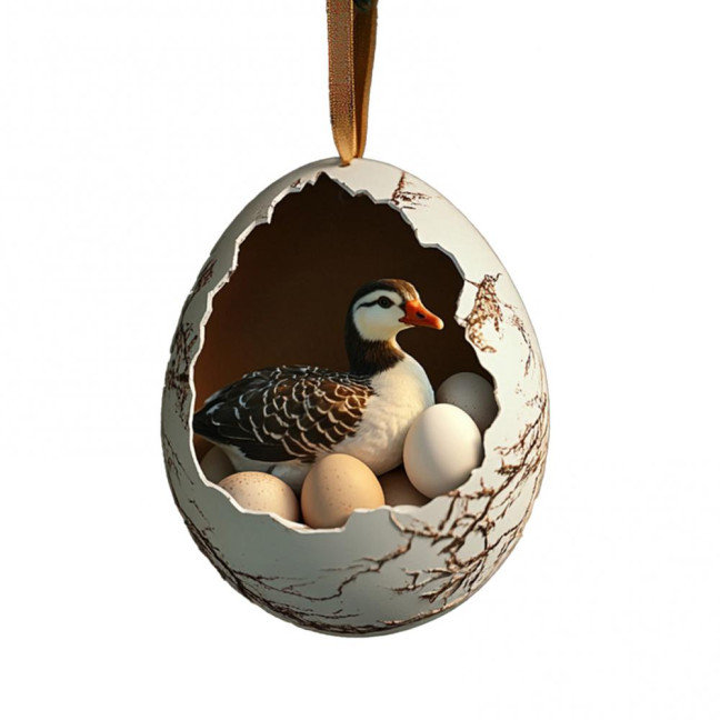 Christmas Ornament Acrylic Animal Egg Tree Pendant 2D Chicken Duck Turtle Eggshell Farm Decorations Holiday Gift for Family Friends Christmas Ornament Acrylic Animal Egg Tree Pendant 2D Chicken Duck Turtle Eggshell Farm Decorations Holiday Gift for Family Friends