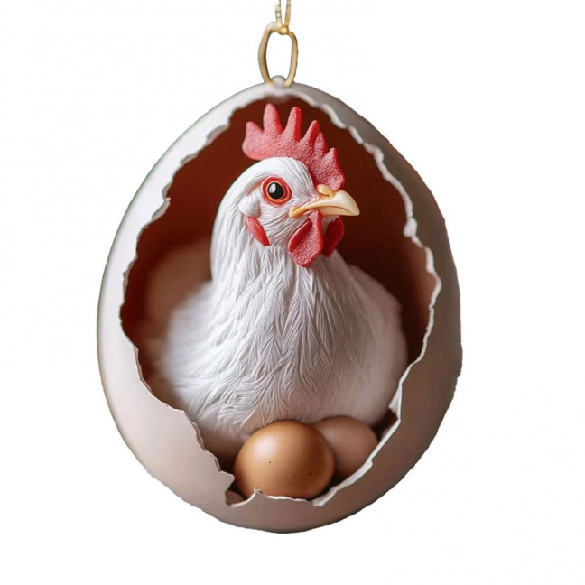 Christmas Ornament Acrylic Animal Egg Tree Pendant 2D Chicken Duck Turtle Eggshell Farm Decorations Holiday Gift for Family Friends Christmas Ornament Acrylic Animal Egg Tree Pendant 2D Chicken Duck Turtle Eggshell Farm Decorations Holiday Gift for Family Friends