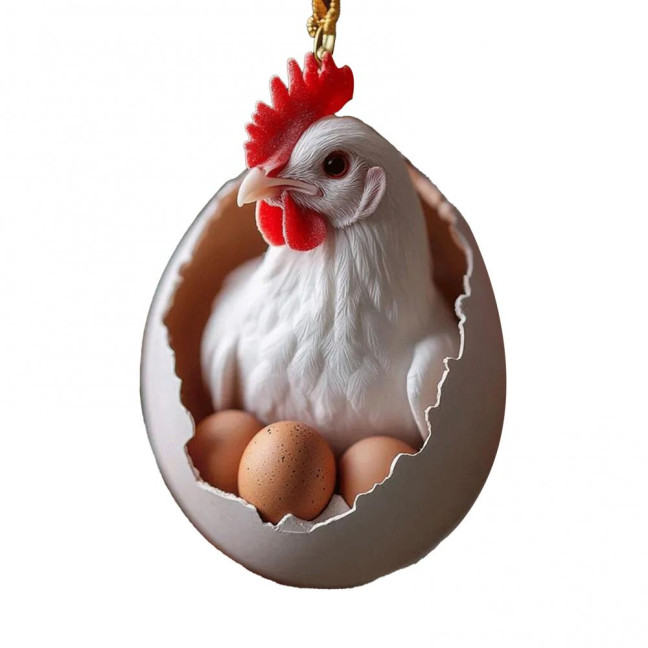 Christmas Ornament Acrylic Animal Egg Tree Pendant 2D Chicken Duck Turtle Eggshell Farm Decorations Holiday Gift for Family Friends Christmas Ornament Acrylic Animal Egg Tree Pendant 2D Chicken Duck Turtle Eggshell Farm Decorations Holiday Gift for Family Friends