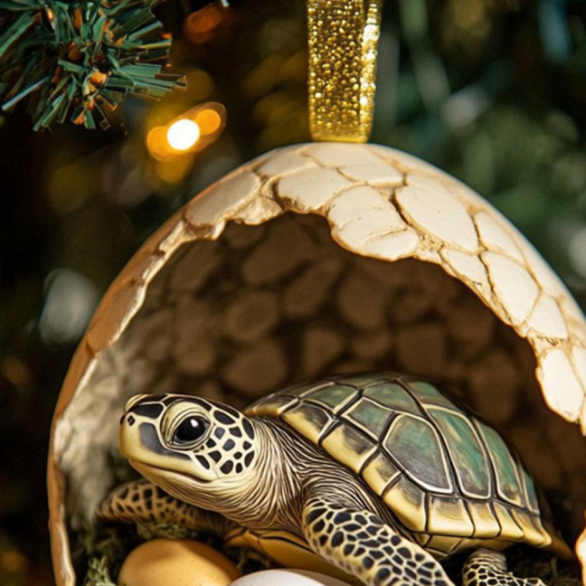 Christmas Ornament Acrylic Animal Egg Tree Pendant 2D Chicken Duck Turtle Eggshell Farm Decorations Holiday Gift for Family Friends Christmas Ornament Acrylic Animal Egg Tree Pendant 2D Chicken Duck Turtle Eggshell Farm Decorations Holiday Gift for Family Friends