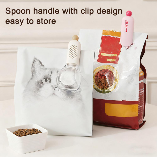 Pet Food Measuring Spoon with Scale Bag Sealing Clip Multi-functional Rice Flour Scoop Kitchen Utility Tool Pet Food Measuring Spoon with Scale Bag Sealing Clip Multi-functional Rice Flour Scoop Kitchen Utility Tool