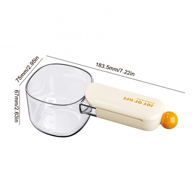 Pet Food Measuring Spoon with Scale Bag Sealing Clip Multi-functional Rice Flour Scoop Kitchen Utility Tool Pet Food Measuring Spoon with Scale Bag Sealing Clip Multi-functional Rice Flour Scoop Kitchen Utility Tool