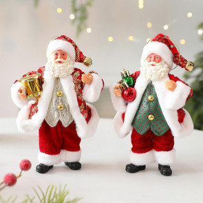 Christmas Santa Claus Doll Decoration Handcrafted Home Office Xmas Tree Santa Figurine Hanging Ornament Holiday Party Pendant 
