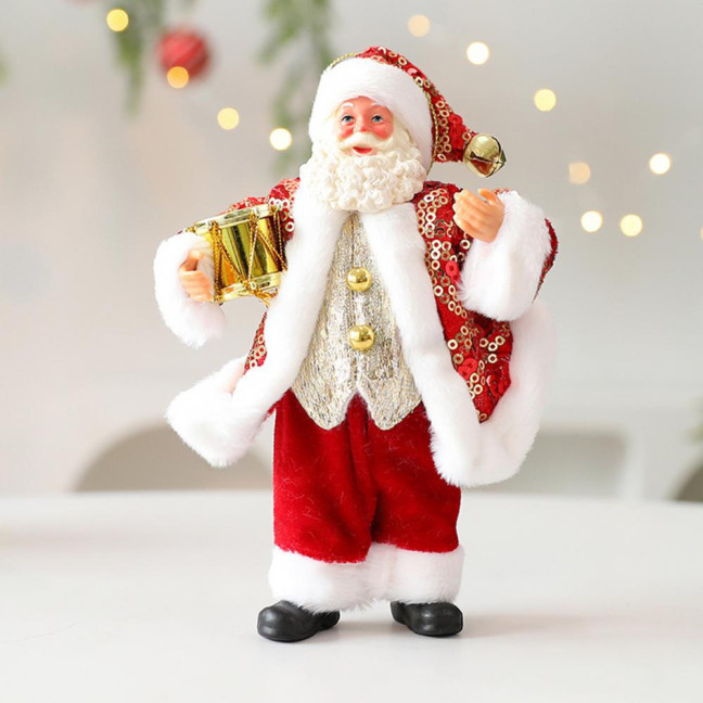 Christmas Santa Claus Doll Decoration Handcrafted Home Office Xmas Tree Santa Figurine Hanging Ornament Holiday Party Pendant 