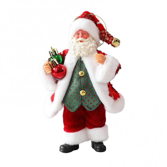Christmas Santa Claus Doll Decoration Handcrafted Home Office Xmas Tree Santa Figurine Hanging Ornament Holiday Party Pendant 