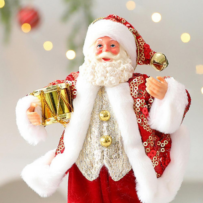 Christmas Santa Claus Doll Decoration Handcrafted Home Office Xmas Tree Santa Figurine Hanging Ornament Holiday Party Pendant 