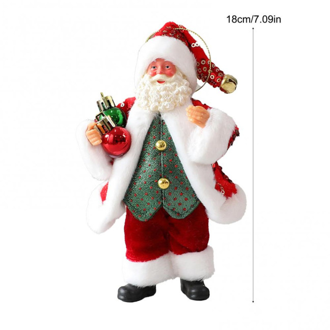 Christmas Santa Claus Doll Decoration Handcrafted Home Office Xmas Tree Santa Figurine Hanging Ornament Holiday Party Pendant 