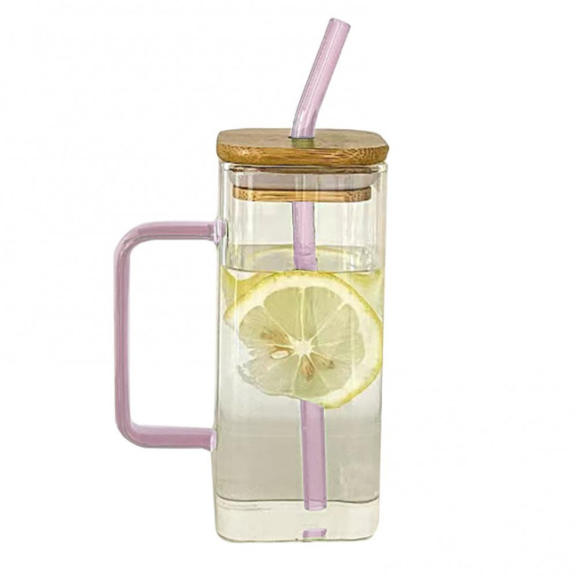 Square Glass Tumbler with Handle And Lid 380ml Transparent Coffee Cup Portable Tea Milk Jar for Hot Cold Drinks Square Glass Tumbler with Handle And Lid 380ml Transparent Coffee Cup Portable Tea Milk Jar for Hot Cold Drinks