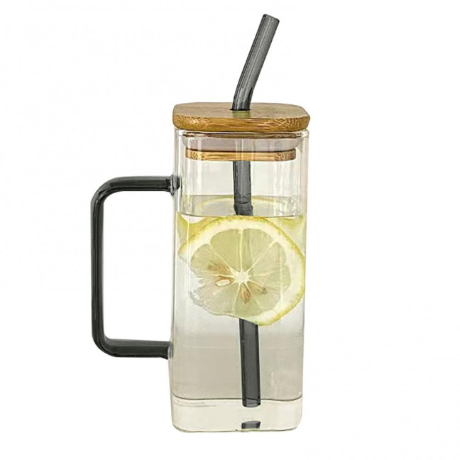 Square Glass Tumbler with Handle And Lid 380ml Transparent Coffee Cup Portable Tea Milk Jar for Hot Cold Drinks Square Glass Tumbler with Handle And Lid 380ml Transparent Coffee Cup Portable Tea Milk Jar for Hot Cold Drinks
