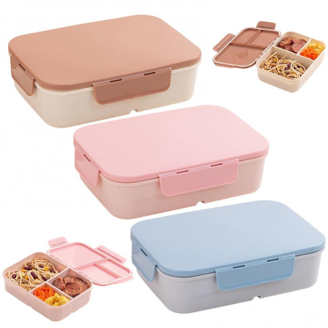Bento Box Large Capacity 3 Compartments Reusable Lunch Box Containers Double-Layer Stackable Snack Box Meal Prep Containers for School Work Travel