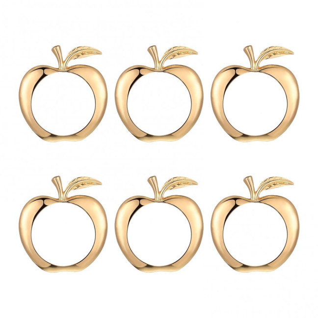 6Pcs Fruit Napkin Rings Jewish New Year Napkin Rings Decorative Alloy Napkin Holders for Rosh Hashanah Christmas Weddings Parties
