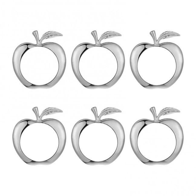 6Pcs Fruit Napkin Rings Jewish New Year Napkin Rings Decorative Alloy Napkin Holders for Rosh Hashanah Christmas Weddings Parties