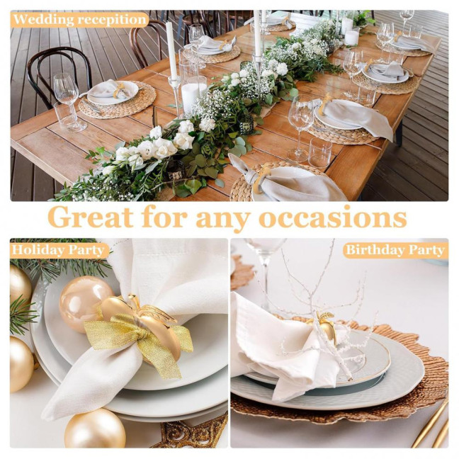 6Pcs Fruit Napkin Rings Jewish New Year Napkin Rings Decorative Alloy Napkin Holders for Rosh Hashanah Christmas Weddings Parties
