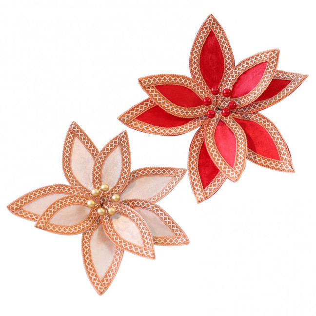 Artificial Christmas Flowers Velvet Flowers Ornaments for Xmas Tree Decorations Festive Holiday Home Arrangement And Craft Gifts