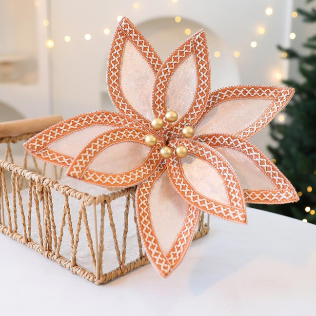 Artificial Christmas Flowers Velvet Flowers Ornaments for Xmas Tree Decorations Festive Holiday Home Arrangement And Craft Gifts